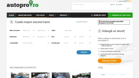 (P) Dacă vrei să vinzi sau să cumperi maşini, Autopro.ro e site-ul pe care îl cauţi