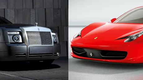 Înmatriculări de lux Rolls Royce, Ferrari sau Porsche