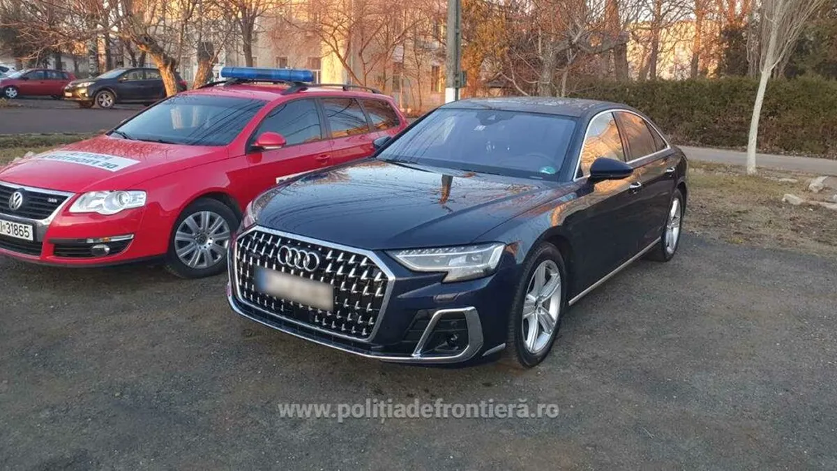 Un Audi A8 dispărut în Germania, de 750.000 de lei, a fost depistat de vameșii români - VIDEO