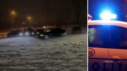 19 șoferi au rămas fără permis după ce au făcut drift pe zăpadă în București. Amenzi de 63.400 lei într-o singură noapte