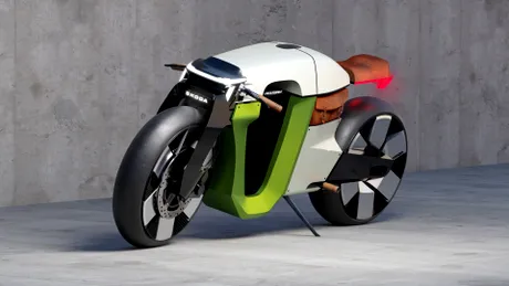Skoda prezintă motocicleta viitorului, inspirată de un model produs în 1899