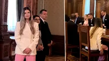 În plină criză politică, în mijlocul furtunii de la Cotroceni, o pată de culoare a atras atenția astăzi. Îmbrăcată în roz, controversata Ana-Maria Geană, menționată în scandalul pozelor trucate din campania prezidențială, a stat la masa discuțiilor cu partidele. Nimic nu o recomanda pentru poziția de astăzi