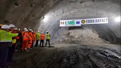 Cel mai lung tunel de autostradă construit până acum în România a fost străpuns. Stadiul fizic al lucrărilor pe A1 Margina - Holdea a depășit 75%