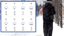 Ninge 11 zile fără oprire în România. Pe ce dată vine „furia albă”, potrivit meteorologilor Accuweather
