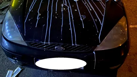 Un șofer și-a găsit mașina acoperită cu gunoaie. Mesajul scris cu frișcă pe capotă - FOTO