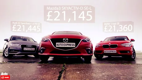 Comparativ turbo-diesel: Mazda 3 vs BMW Seria 1 şi Audi A3