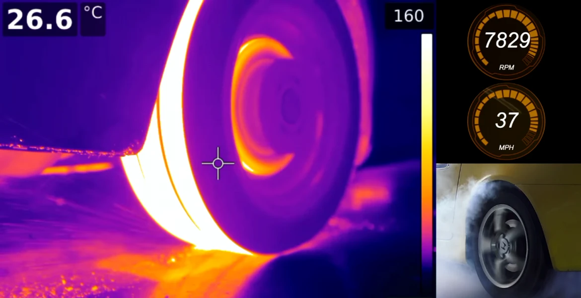 Burnout filmat cu o cameră termală, o experienţă video hipnotică