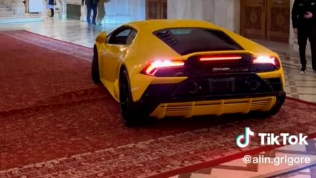 Un Lamborghini Huracan EVO a fost filmat pe holurile Parlamentului României – VIDEO