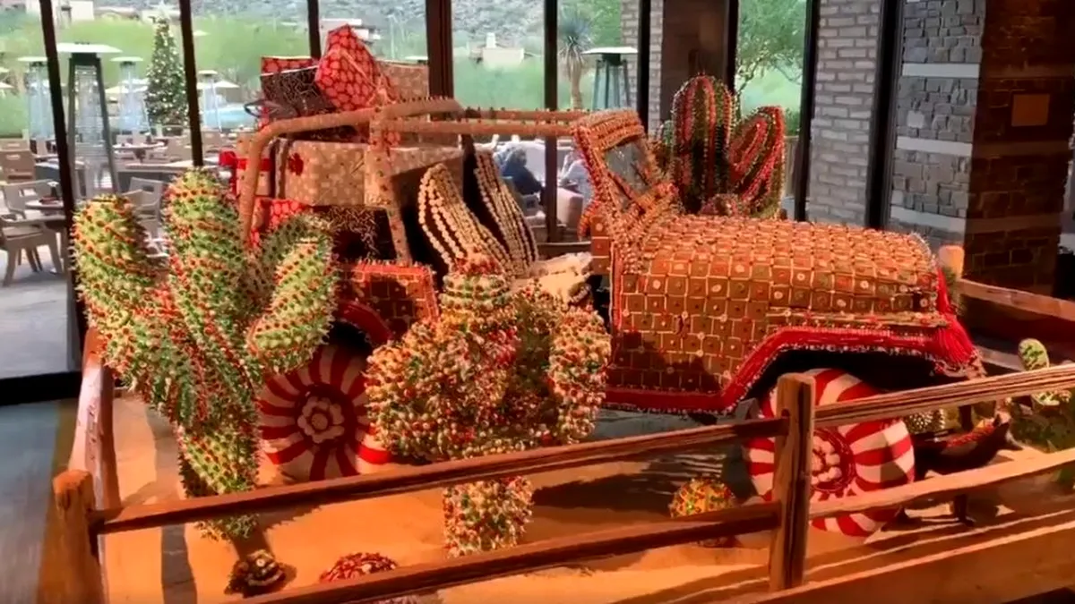 Roți de acadele și volan de bomboane. Cum arată Jeep Wrangler construit din turtă dulce?