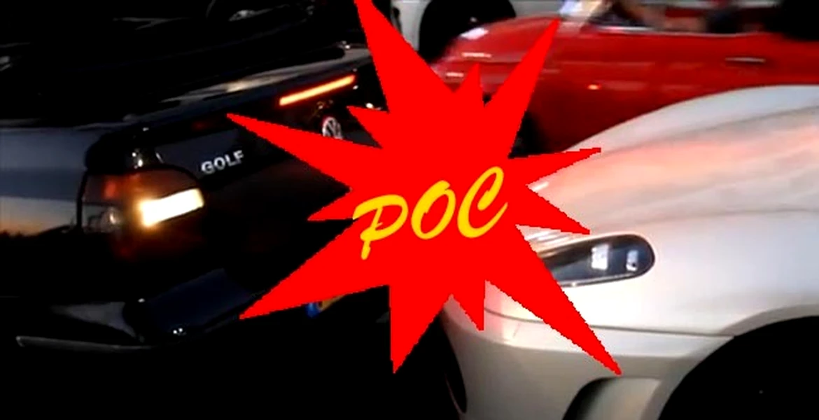 VIDEO: „dragoste cu năbădăi” în parcare între un Golf Cabrio şi un Ferrari