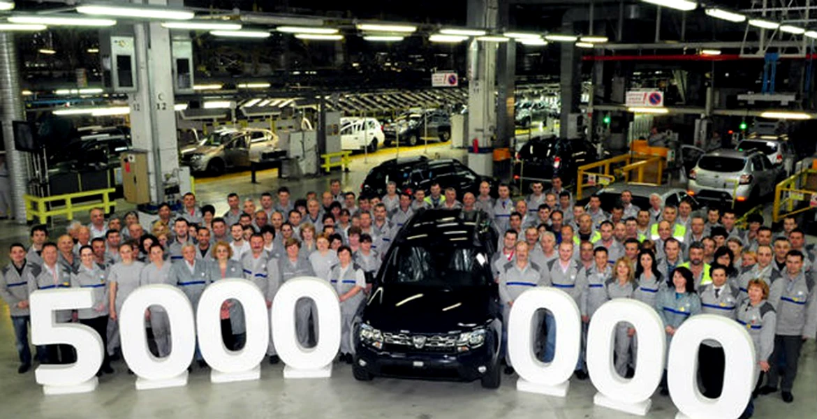 Dacia a produs 5.000.000 de modele în 46 de ani de activitate