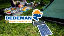 Sistem fotovoltaic portabil cu panou solar, generator, Bluetooth și porturi USB disponibil la Dedeman la 400 RON