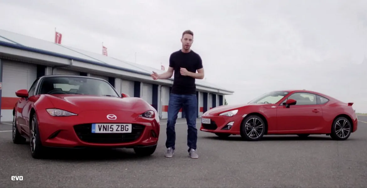 EVO: Mazda MX-5 vs Toyota GT86. Care e mai sport? VIDEO