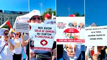 Mii de oameni protestează în toată țara. Medicii la București, grevă la Cugir, sedii ANAF pichetate: ”Respect promis, respect omis”