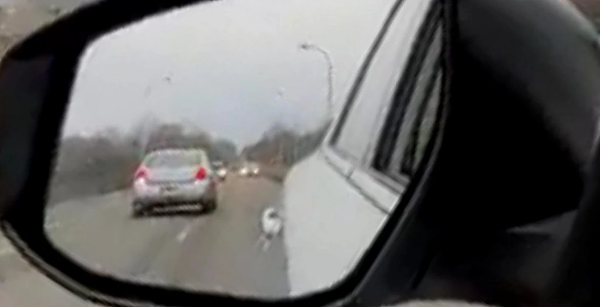 Manevra PERICULOASĂ, filmată pe autostradă – VIDEO