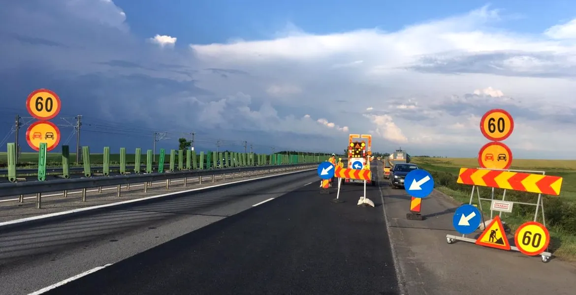 Au început lucrările de reparaţii pe Autostrada Soarelui. Pe ce porţiuni se va circula cu 60 de km/h