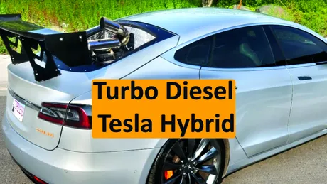 Un youtuber a echipat Tesla cu un motor diesel pentru a-i crește autonomia - VIDEO