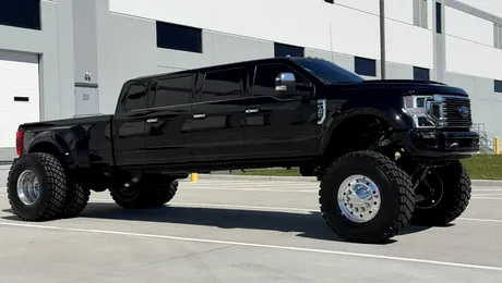 Ford F 450 dus la extrem: Are 6 uși, 11 locuri și consumă 1.038 de dolari la fiecare „plin”
