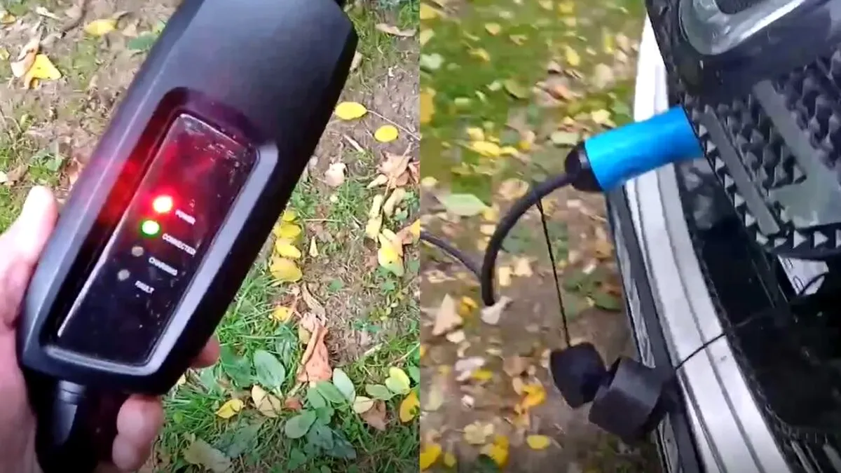 Cum încarci Dacia Spring dacă rămâi fără baterie în pustietate? Testat în România - VIDEO