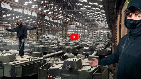 Video / Peste 1.000 de tancuri filmate într-un depozit misterios din Europa. Ce spun internauții despre destinația lor