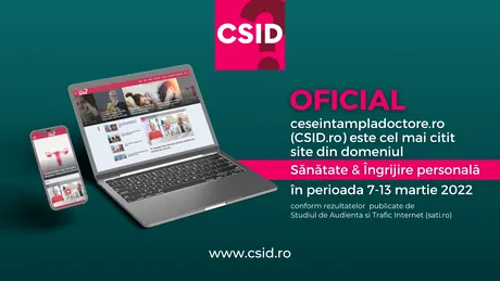 OFICIAL. ceseintampladoctore.ro (CSID.ro) – cel mai citit site din domeniul Sănătate & Îngrijire personală în săptămâna 7 – 13 martie 2022