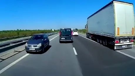 Ce faci dacă intri pe contrasens pe autostradă? VIDEO cu o situație încheiată cu accident