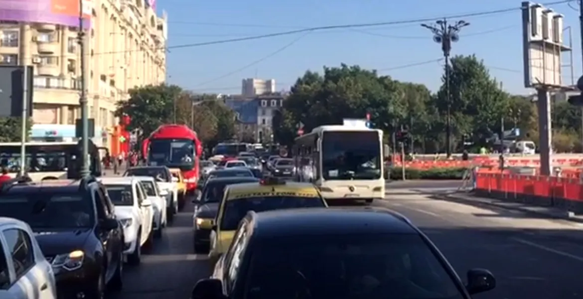 Trafic îngreunat în centrul Capitalei până la ora 19:30