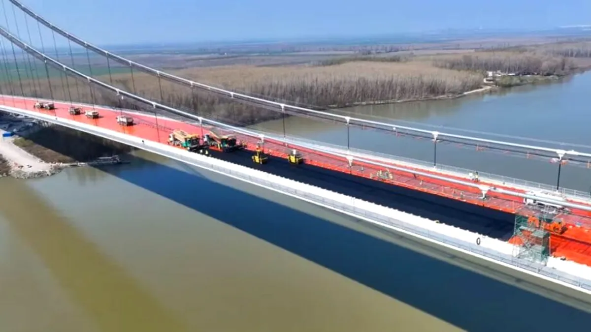 Podul de la Brăila: cum arată prima traversare filmată din mașină - VIDEO