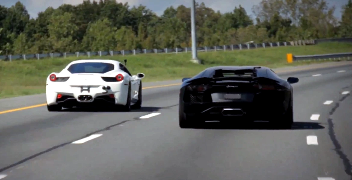 VIDEO: Ferarri 458 Italia vs. Lamborghini Aventador
