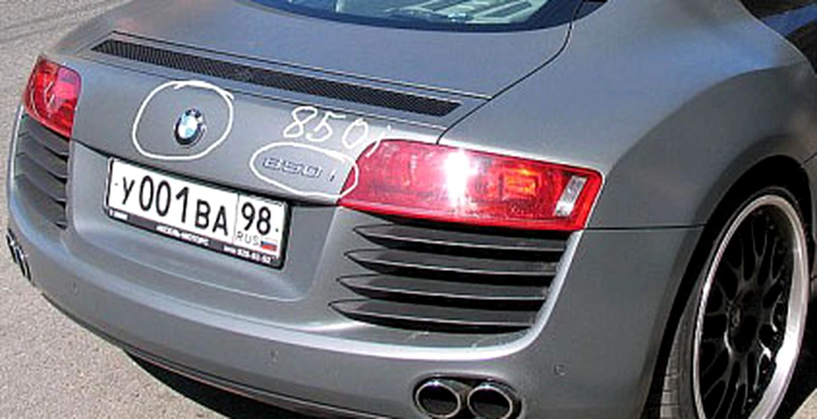Audi R8 cu sigla BMW