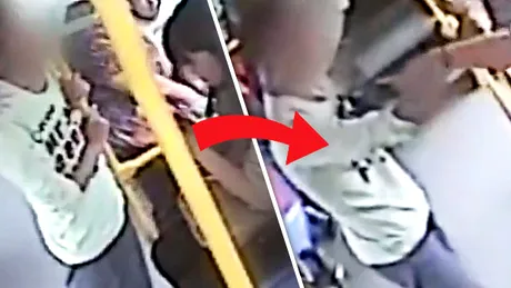 Călătorea cu autobuzul când de ea se apropie un bărbat. El se freacă de piciorul FEMEII iar reacţia de MILIOANE a ajuns viral - VIDEO