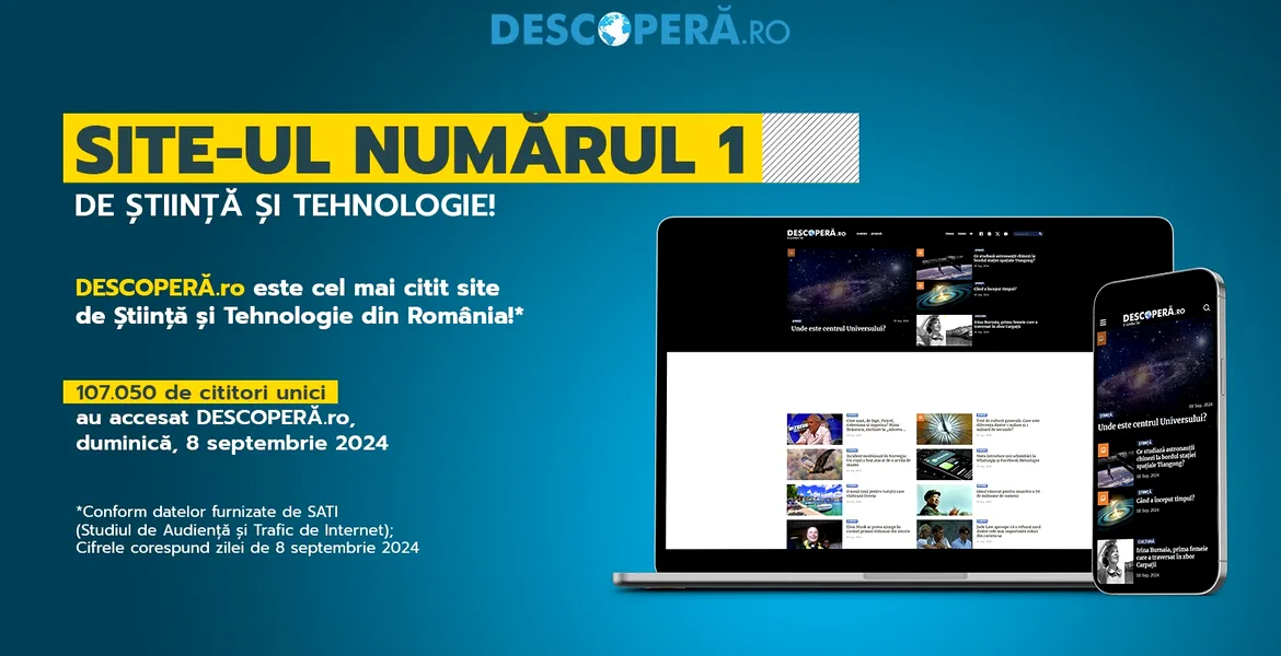 DESCOPERĂ.ro, din nou cel mai citit site de Știință și Tehnologie din România!