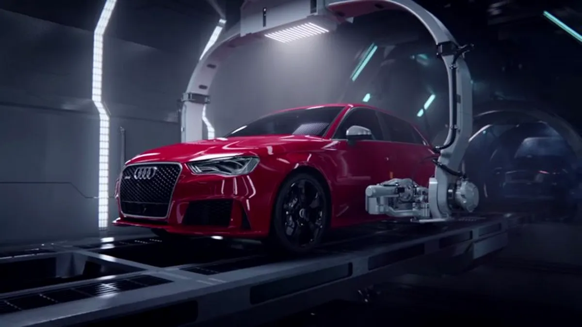 Aparent, noul Audi RS3 este născut chiar de un Audi R8. VIDEO