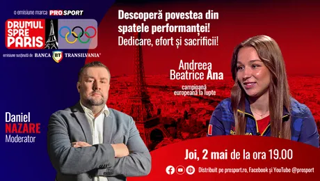 Andreea Beatrice Ana, campioană europeană la lupte, vine la „Drumul spre Paris” la ProSport
