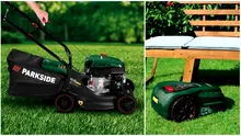 Trei dispozitive de tuns gazonul Parkside, disponibile în curând la Lidl: robot, mașină pe benzină și trimmer