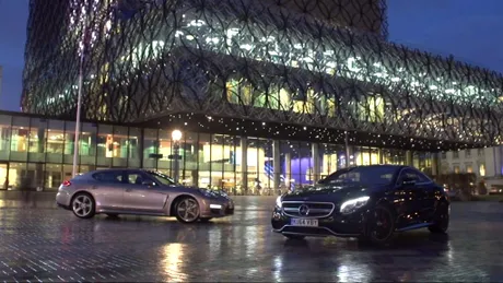Duel de lux: Mercedes S63 AMG Coupe vs Porsche Panamera Turbo.VIDEO