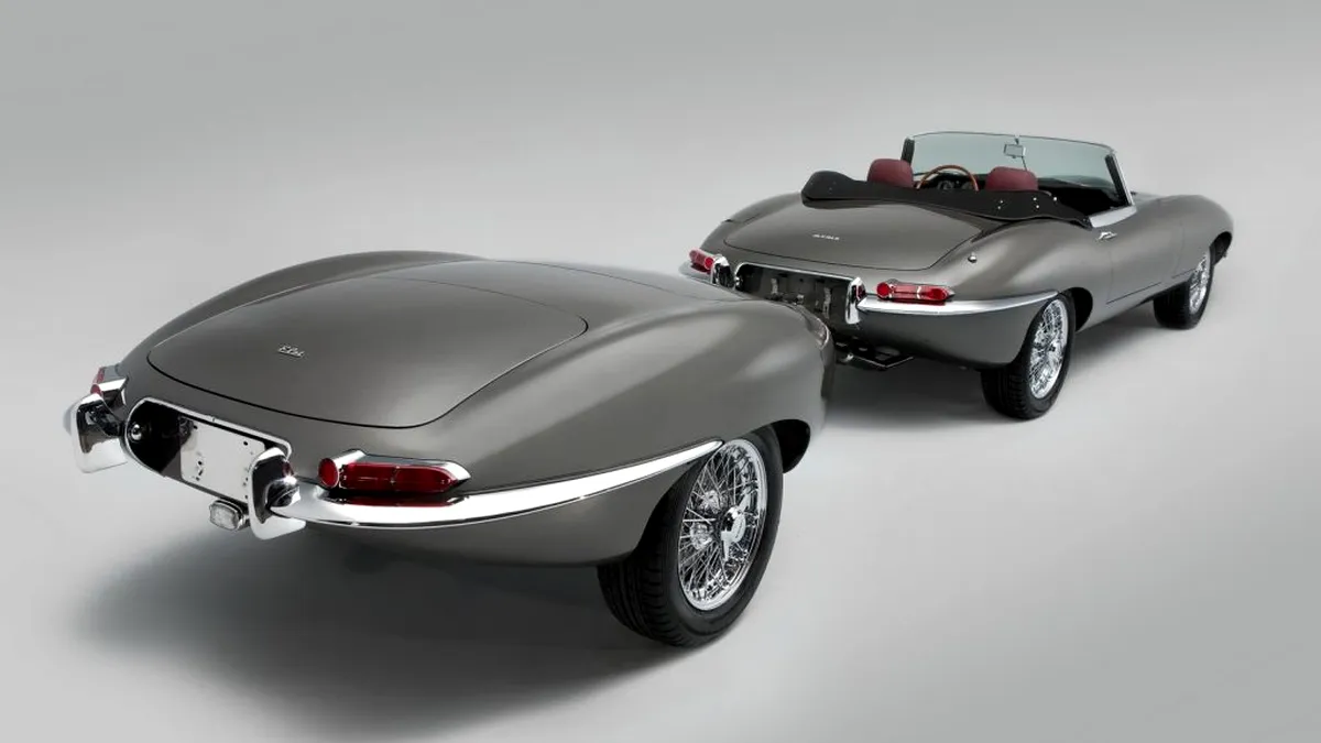 Aşa arată un Jaguar E-Type lungit şi cu remorcă