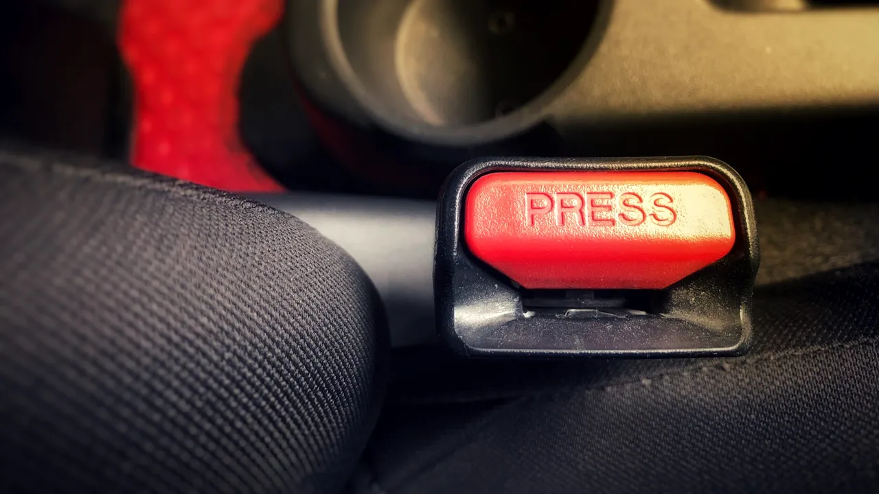 TopViewAndCloseUpSeatBeltOfCarAt 