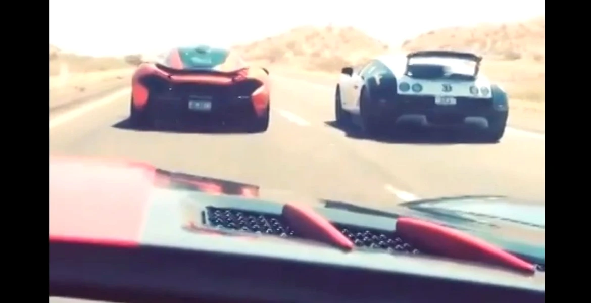 Duelul Bugatti Veyron – McLaren P1 a ajuns pe străzi. VIDEO