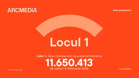 Locul 1. ARCMEDIA, liderul în presa online din România cu peste 11 milioane de cititori în luna februarie