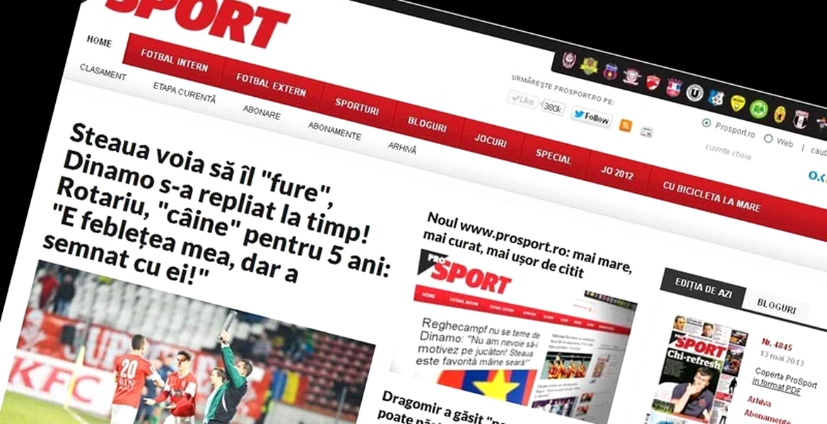 Noul prosport.ro, mai mare, mai curat, mai uşor de citit
