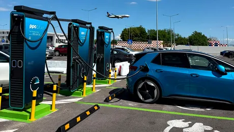 Aeroportul Otopeni are de acum șapte stații de încărcare ultra-rapide pentru vehiculele electrice