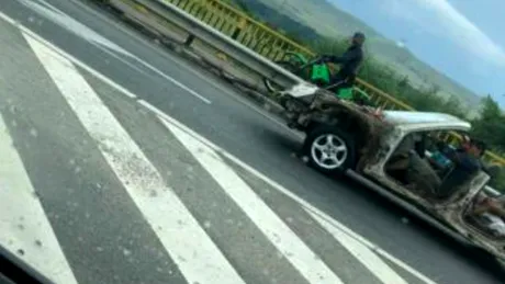 Fred Flinstone de România a fot prins pe o șosea din Cluj