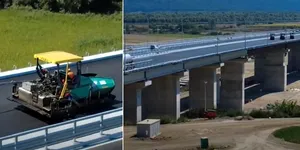 Video – Ultimul strat de asfalt este așternut pe pasajul A7 de la Cleja. Lucrările pe lotul 3 al Autostrăzii A7 se apropie de 90%.