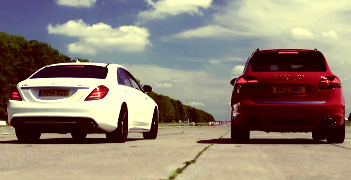 VIDEO: Lupta greilor cu motoare V8 biturbo – S63 AMG vs. Cayenne Turbo S