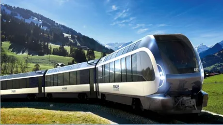 Cum arată Goldenpass Express, cel mai luxos tren desenat de Pininfarina