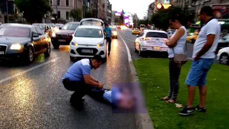 O poliţistă, acroşată de o maşină după ce l-a avertizat pe şofer că trecuse pe roşu