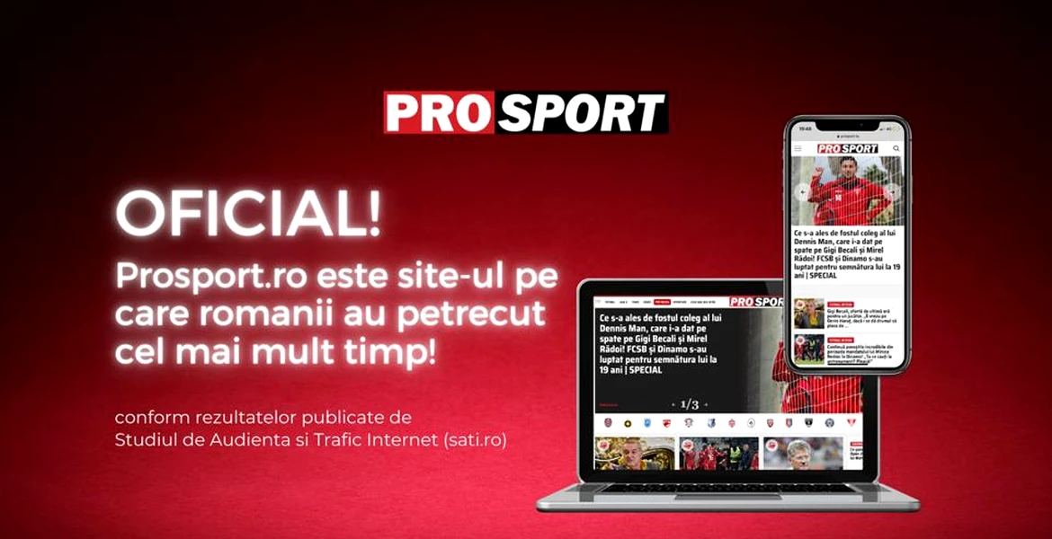 ProSport.ro – site-ul pe care românii au petrecut cel mai mult timp! Halep, noul antrenor al ”naționalei” sau Djokovic, printre subiectele de interes major