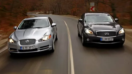 Test de ”feline”: Jaguar XF V6 Diesel S vs. Infiniti M30d