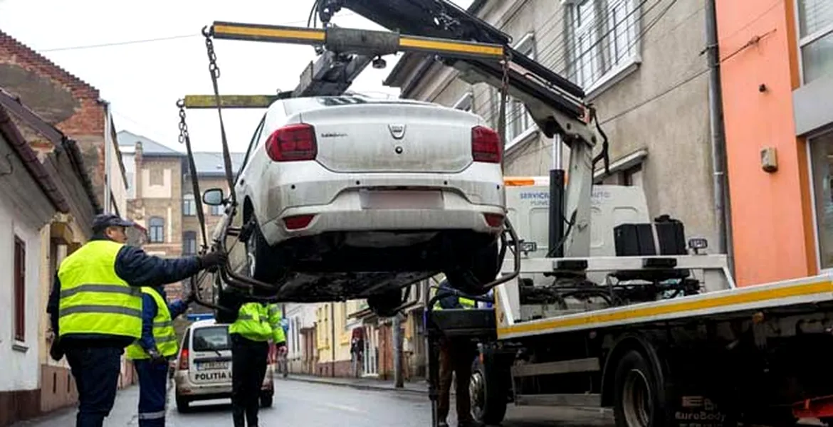 S-a terminat cu boieria. Primul oraş din România în care încep ridicările de maşini parcate neregulamentar